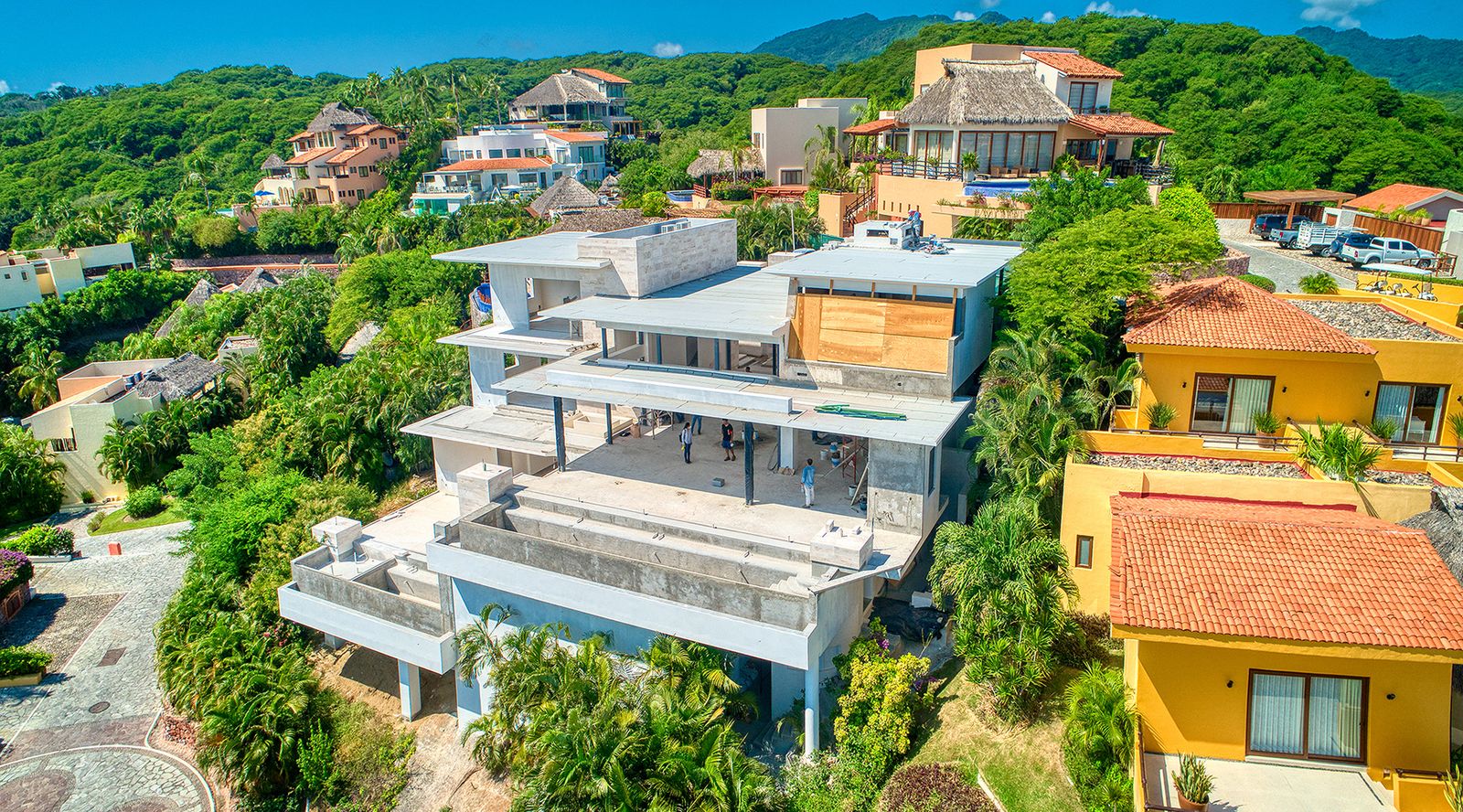 Vista aérea de Casa Aramara en Real del Mar, Puerto Vallarta