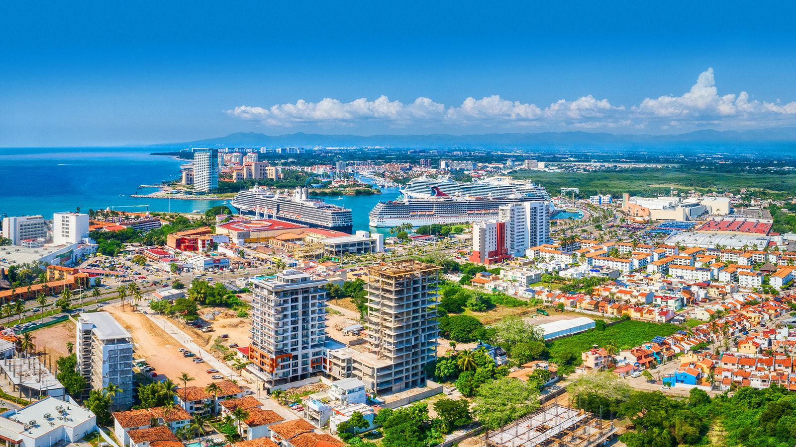 Aerial photograph of ZoHo Skies and Puerto Vallarta’s Zona Romántica